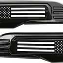 Pair Custom Vents 3D Badge Emblems 6.6L USA Flag Replacement for 2024-2025 2500HD 3500HD 6.6L Gas V8 Vents 86790678 (Black White Flag)