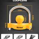 RETRUE Universal Coupler Lock Trailer Locks Ball Hitch Trailer Hitch Lock Adjustable Security Heavy-Duty Steel Fits 1-7/8 Inch, 2 Inch, 2-5/16 Inch Couplers, Yellow