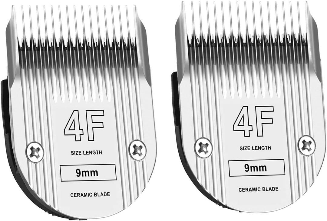 Detachable Pet Dog Grooming Clipper Ceramic Blade,Compatible with Whal Arco, Bravura, Chromado, Creativa, Figura & Motion - Pet, Dog & Horse Clippers,Size 4F Cut Length 3/8"(9mm)