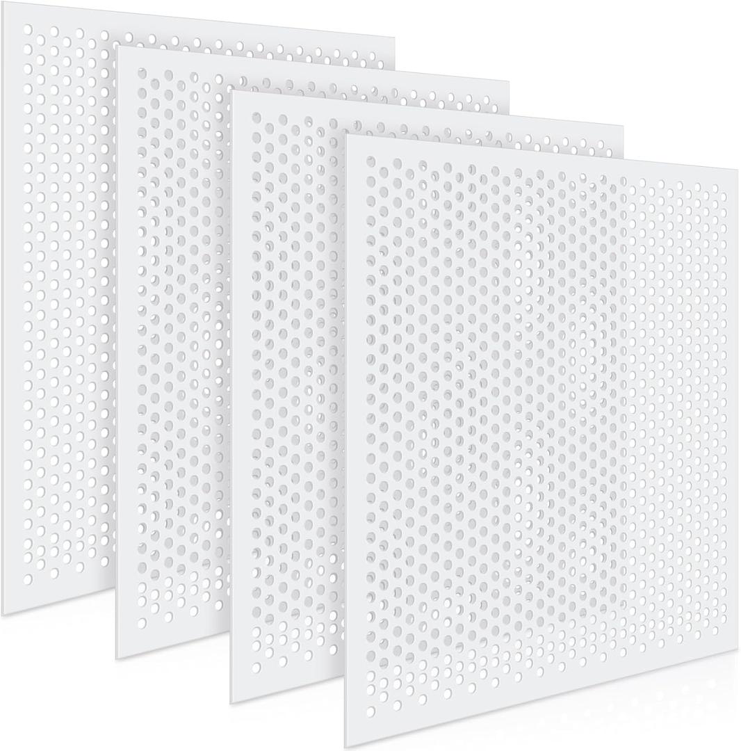 DoubleFill 4 Pack 2' x 2' Plastic Perforated Tiles with 3/8" Holes, 3/8" Holes,24" X 24"