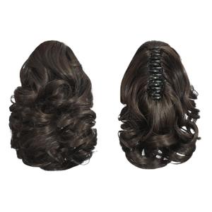 Black Ponytail Extension, 9" Short Claw Clip in Ponytail Hair Extensions Hair Piece Natural Soft Synthetic Curly Wavy Pony Tail Hair Pieces for Women (Black Brown)