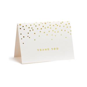 Gartner Studios Gold Foil Dots Thank You Cards, Ivory and Gold Foil Blank Thank You Notes, 3.5 x 5, Set of 50 Blank Notecards with Envelopes (13745)