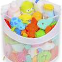 Ligereza Baby Bath Toy Organizer, Quick Drying and Mould Proof, Corner Hang-Suspension Holder, Large Capacity Multi Use Shower Caddy (White)