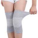 Bamboo Knee Sleeves 2-Pack Knee Compression Sleeve Women Men Elastic Warm Slip-on Recovery Knee Brace for Arthritis Knee Pain (Medium)