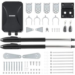 CO-Z Automatic Dual Swing Gate Opener Kit, Electric Gate Opener for Doors up to 660lb*2 18ft, Driveway Home Garden System for Double Swing Gates, Dual Gate Complete Kit with Remote Control