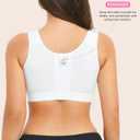 BRABIC Zip Front Closure Everyday Bra for Women Post Surgery Compression Support with Adjustable Straps Wirefree (L)