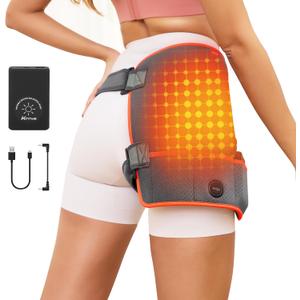 Hip Heating Pad for Hip Support Brace,Cordless Heated Hip Wrap with 10000mAh Battery and 3 Heating Modes for Lower Back,Thigh/Legs,Buttock,Portable Electric Heat Pad for Women Men