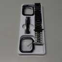 Stainless Steel Band and Case Compatible With Apple Watch Iwatch, Men Women Classic Classy Metal Business (Black/Silver&Black), Size: 49mm (Ultra 1/2/3)