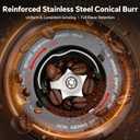 Conical Burr Coffee Grinder, 51 Precise Grind Settings Automatic Coffee Grinder, Smart Dual Control LED Display, 1-12 Cups, with Portafilter Holder, Anti-StaticStainless Steel, Memory Function