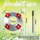 Geelin 3 Pack Hummingbird Feeder Bottom Base Replacement Parts Set Metal Top Hummingbird Feeder Accessories for Bird Feeders Base Metal Top Cover 4 Perches 4 Flower Ports and Brush Only(Silver)