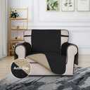 ISSUNTEX Super Anti-Slip Couch Covers for 1 Cushion Couch Sofa, Water Resistant Sofa Cover Quilted Sofa Slipcover Furniture Protectors for Dogs, Pets, Kids (Chair, Black)