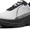 Women's Walking Shoes Cushion Running Tennis Non-Slip Comfortable Workout Gym Athletic Breathable Fashion Sneakers ActiveLite Size 10 Black/Grey