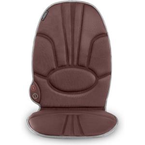 Homedics Portable Back Massage Cushion, Heated Vibrating Pad, Multi-Speed, Soft Fabric, Lumbar & Shoulder Kneading, Beige