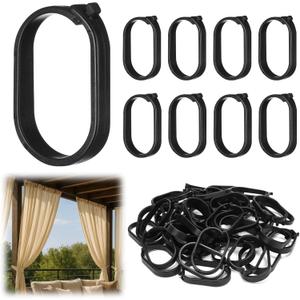 Kathfly 50pcs Gazebo Curtains Hooks Rustproof Plastic Shower Curtain Rings Hooks Outdoor Gazebo Replacement Parts Accessories for Outdoor Canopy Mosquito Nets Window Drapes Home Hotel Supplies