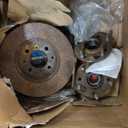 TRQ Rear Brake Pad and Rotor Set Semi Metallic Coated Drilled Slotted Rotors Compatible with 1990-2001 Acura Integra 1992-2000 Honda Civic 1995-1997 Civic del Sol