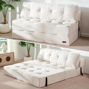 MAXYOYO Folding Sofa Bed, Convertible Chair Bed with Pillow, Loveseat