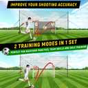 29 x 10 FT 3-in-1 Soccer Goal with Rebounder & Backstop Net, Large Backyard Soccer Practice System with Scoring Target Sheet & Target Pocket Net for Shooting, Passing, Ball Control