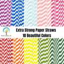 Naturalik 1000 Pack Multicolor Extra Durable Paper Straws Biodegradable - Premium Eco-Friendly Paper Straws Bulk- Drinking Straws for Juices, Restaurants and Party supplies, 7.7" (Multi-Color, 1000ct)