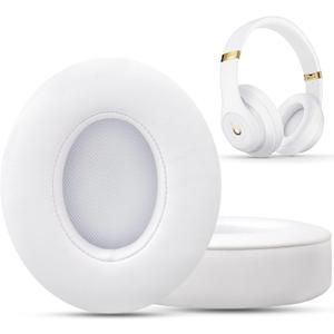 GVOEARS Replacement Ear Pads for Beats Studio 3, Ear Cushions for Beats Studio 2&Studio 3 Wired & Wireless Not Fit Beats Solo Headphone with Stronger Adhesive Tape Thicker Foam (White)