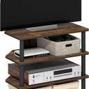 Furinno ECON TV Stand, 4-Tier Corner Petite Entertainment Center, Open Frame TV Console for TV up to 32 Inch, Easy Assembly, for Living Room, Bedroom, Amber Pine