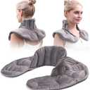 Microwavable Heating Pad for Neck and Shoulders Weighted Warmer Wrap with Moist Heat, Hot & Cold Compress for Pain Relie