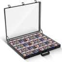 Trade Show Display Case Table Top Portable Aluminum Sports Card Display Case Frame with Clear Acrylic Showcase with Locks for Jewelry Craft Collector Shows (24"x20", Black)