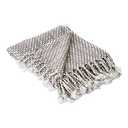 DII Textured Acryllic Woven Throw, Farmhouse Fringe Blanket, 50x60, Gray/White