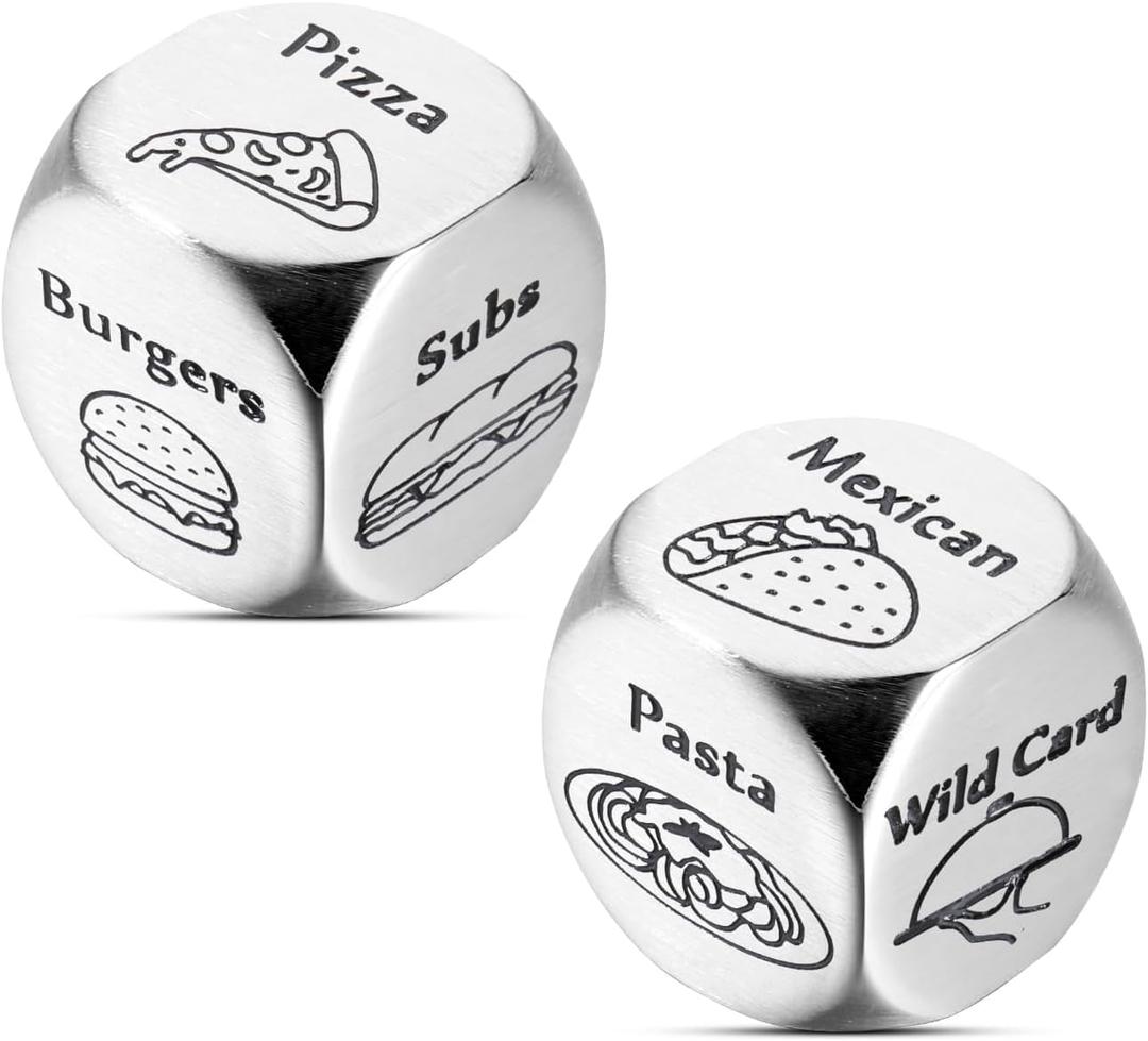 Valentines Day Gifts for Him, Food Dice Date Night Decision 11 Year Anniversary Birthday Gifts for Women Men Girlfriends Wife Husband Wedding Couples Christmas Halloween Sweetest Day Gift