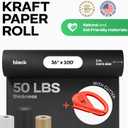 Black Kraft Paper Roll 36" x 1200" (100 feet) with Cutter - USA-Made