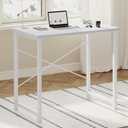 Sweetcrispy 32-Inch Small Computer Desk for Bedroom, White