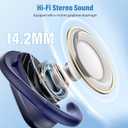 Open Ear Headphones, Wireless Bluetooth 5.4 Earbuds with Big Earhooks, Ultra-Comfort Open Ear Earbuds, 58 Hours HD Stereo Sound Over Ear Earphones, IP7 Waterproof Headset for Workouts, Blue