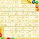 Fainne 100 Pcs Small Stencils for Crafts, 1.5 Inch Reusable Painting Stencils Painting Crafts Templates for Wood, Wall, Home Decor, Canvas, Fabric(Letter, Baby Shower)