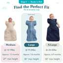 Love to Dream Swaddle UP Transition Bag, Patented Zip-Off Wings, Gently Help Baby Safely Transition from Being Swaddled to arms Free Before Rolling Over, Gray, Large, 19-24 lbs