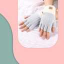 Fingerless Gloves for Women - Winter Knitted Half Finger Gloves for Typing Driving Fingerless Mittens (Blue)