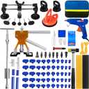 97pcs Dent Puller Kit, Dent Removal Kit for Dent Repair, Car Dent Puller with Slide Hammer T-Bar, Bridge Puller, Golden Lifter, PDR Paintless Dent Repair Kit for Car