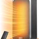 Dreo Quiet Space Heaters for Indoor Use, 1500W Electric Heater with Remote, PTC Ceramic Heater with Thermostat, 12H Timer, 70 Oscillation, Digital Display, Fast Safety Room Heater for Bedroom Office (Silver)