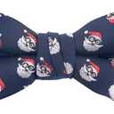 OCIA Holiday Pre-Tied Bowtie Christmas Halloween Festival Pattern Bow Tie for Men Boys (A Navy -Santa Claus)