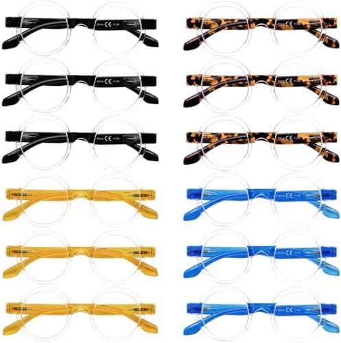 GUD 6Pack Women's Reading Glasses with Spring Hinges Design Readers