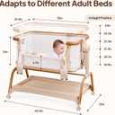 Tinyiota 3 in 1 Baby Bassinet,Rocking Bedside Crib Sleeper for Newborns,Adjustable Height Bassinet with Mattress and Soft,Breathable Sheet,Full-Mesh Sides,Stable&Cozy Crib for Babies