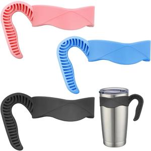 DanziX 3 Pack 20oz Tumbler Handles, Mug Handle or Cup Holder Replacement, Insulated Cup Handle Only - Black,Pink,Blue
