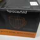 SpaceAid Wooden Bowl with Handle, Kitchen Space Aid Acacia Wood Mixing Bowls Holder for Stand Mixer, Compatible with 4.5 & 5 QT Tilt-Head Models Kitchen, Natural Wood, Large