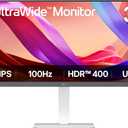 LG 34U530A-W 34-inch UltraWide WFHD (2560 x 1080) IPS Wide Computer Monitor, 100Hz, VESA DisplayHDR 400, HDMI, DisplayPort, USB Type-C, Tilt/Height/Swivel Stand, White