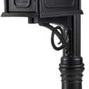Architectural Mailboxes Stratford Plastic Mailbox and Post Kit, SC000BAM, Black, Medium Capacity