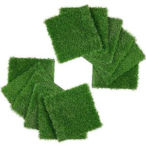 XLX TURF Sqaure Artificial Grass Placemats 12 x 12 Inch Green Grass Table Centerpiece Golf Themed Party Decorations, DIY Crafts, 12 Pack