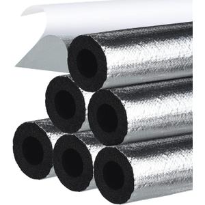 Kingdder 6 Pcs Pipe Insulation Foam Tube Self Adhesive Insulation Wrap for Copper Pipe Pre Slit Clamp Highly Insulated Foam for Outdoor Winter Irrigation, Sprinkler(1.3 Ft x 1 Inch)