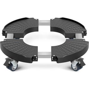 VANCASTLE Plant Caddy with Lockable Wheels Heavy Duty 450lbs Capacity, 15-22 Inch Adjustable Plant Stand with Wheels Rolling base, Plant Dolly for Flower Pot Mover Indoor Outdoor, Black, 1 Pack