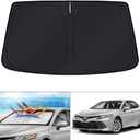 KUST Custom Fit Windshield Sun Shade for 2018-2023 2024 Toyota Camry LE XLE Hybrid SE XSE Sedan Accessorie Sunshade Foldable Sun Visor Protector Blocks UV Rays Keep Your Car Cooler