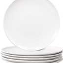 White Dinner Plates Set of 6, 10 Inch Ceramic Plates  White Porcelain Dinner Plates for Kitchen, Serving & Everyday Use, Microwave & Dishwasher Safe, 25.4Cm