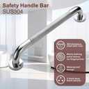 24 Inch Brushed Nickel Stainless Steel Handrail, Safety Grab Bars for Wall, 1.25 inch Diameter， Handicap Grab Bars for Bathroom, Shower, Toilet, RV Handrail, Stair Railing Indoor & Outdoor