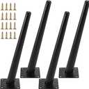 24" Metal Desk Legs, Reinforced Steel Table Furniture Legs Set of 4, Black